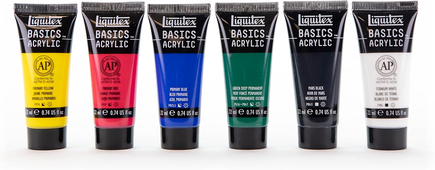 Primary Acrylic Paint Set – 6 x 22 ml Tubes