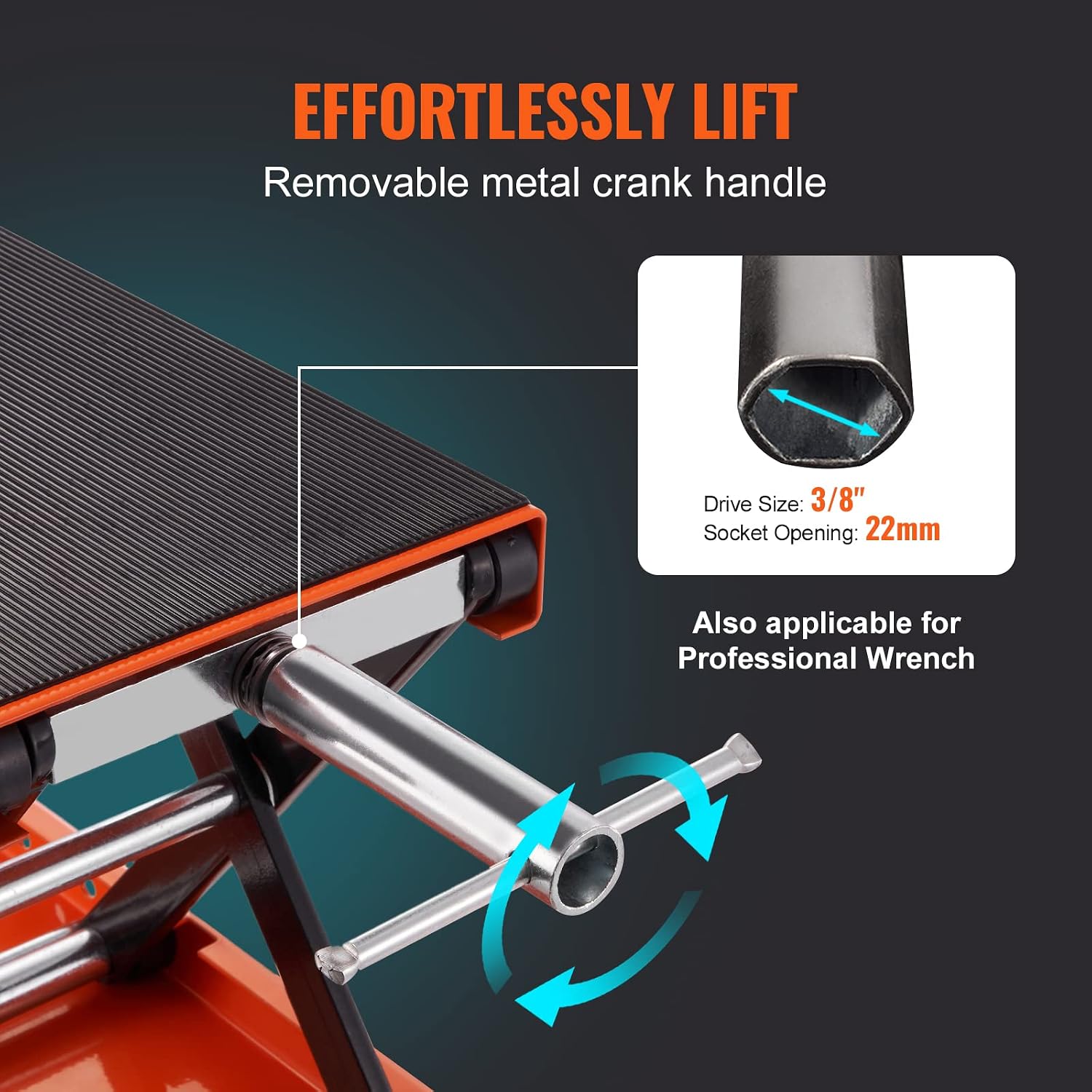 1100 lb Motorcycle Scissor Lift Jack with Safety Pin