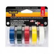 Scotch 35 Multi-Color Electrical Tape, 5-Pack