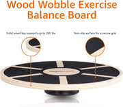 Wood Wobble Balance Trainer Board, Slip Resistant, for Exercise and Core Strength