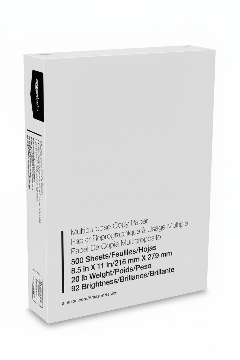 Copy Printer Paper, 20 lb, 1,500 Sheets