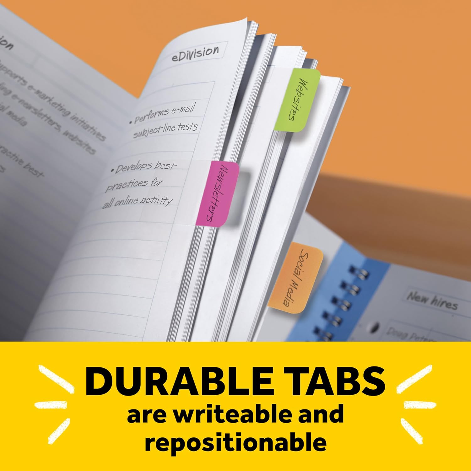 Post-it Sticky Tabs 2" x 1.5" – 4 Pads