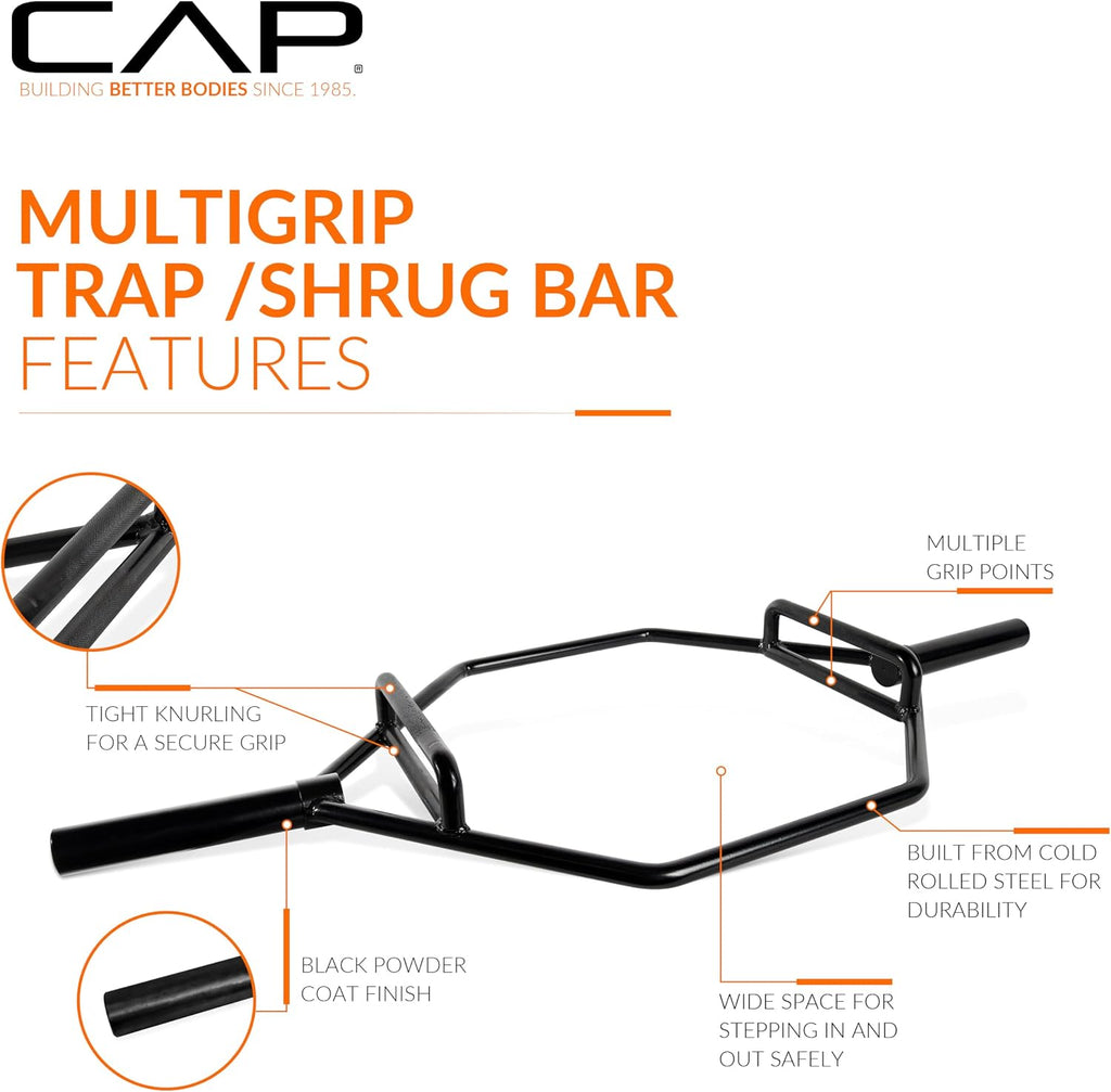 Heavy-Duty Olympic Hex Trap Bar for Deadlifts & Shrugs