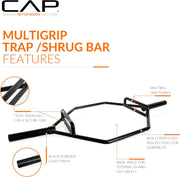 Heavy-Duty Olympic Hex Trap Bar for Deadlifts & Shrugs