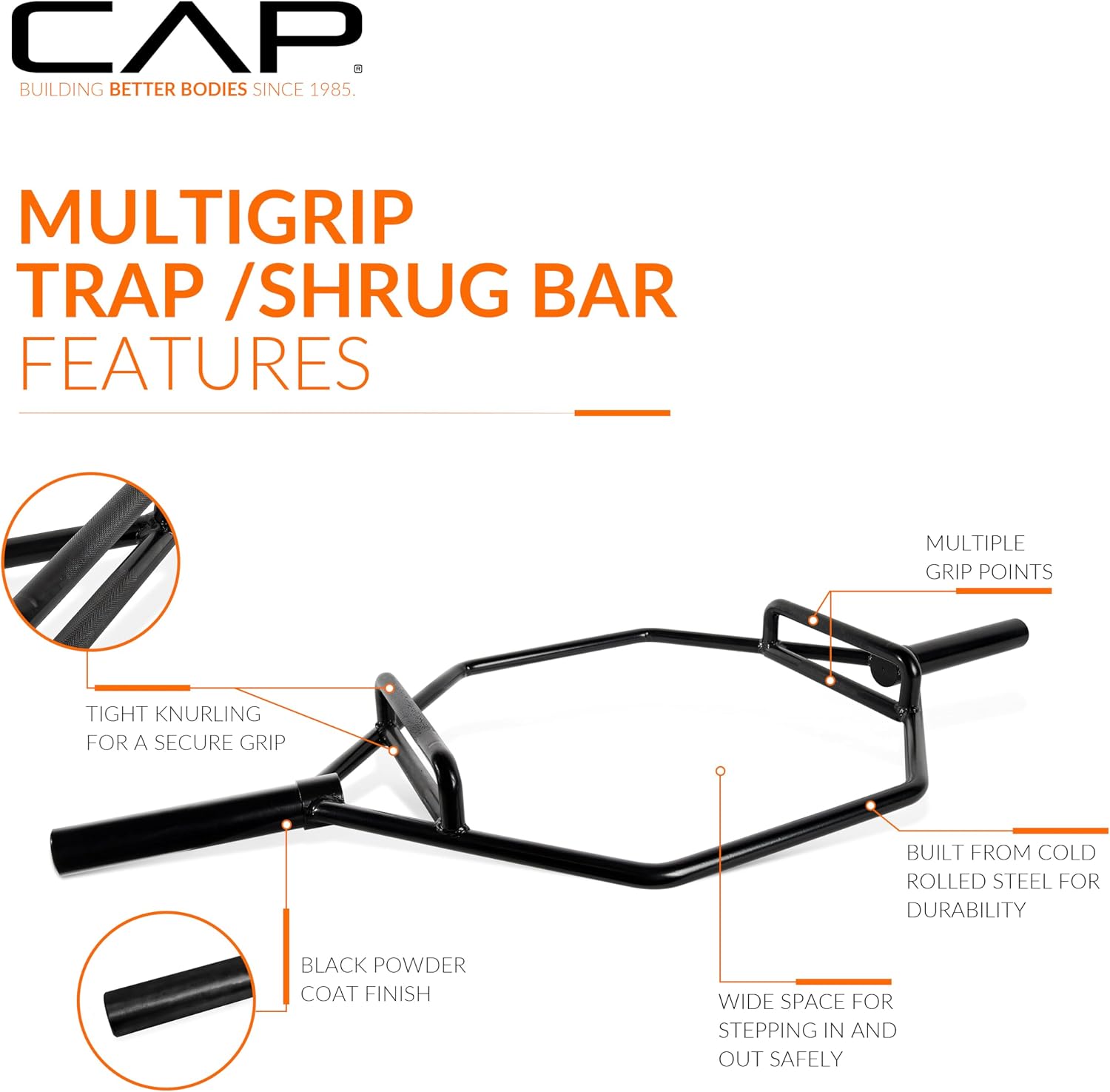 Heavy-Duty Olympic Hex Trap Bar for Deadlifts & Shrugs