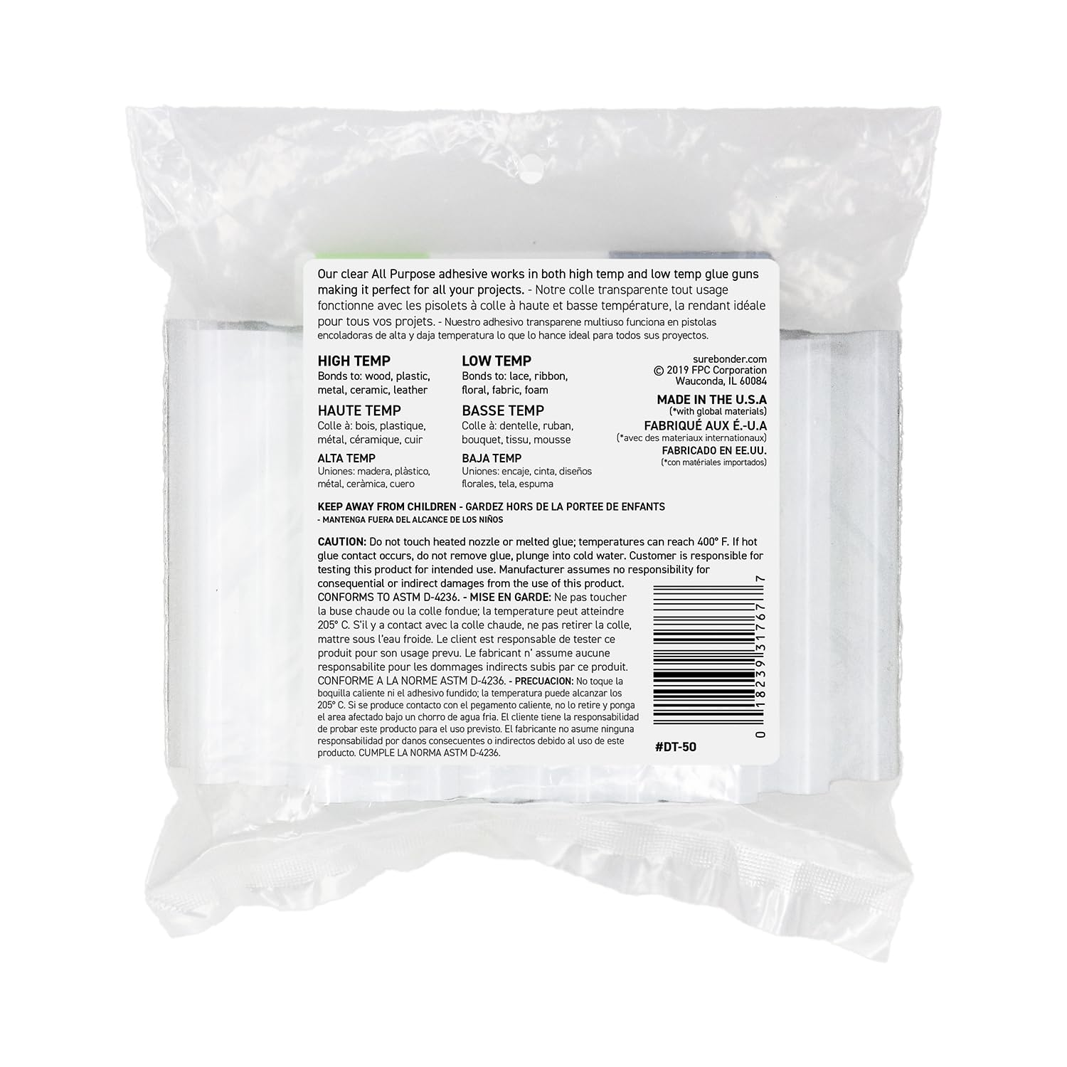 Full-Size Multi-Temperature Hot Glue Sticks – 50 Pack