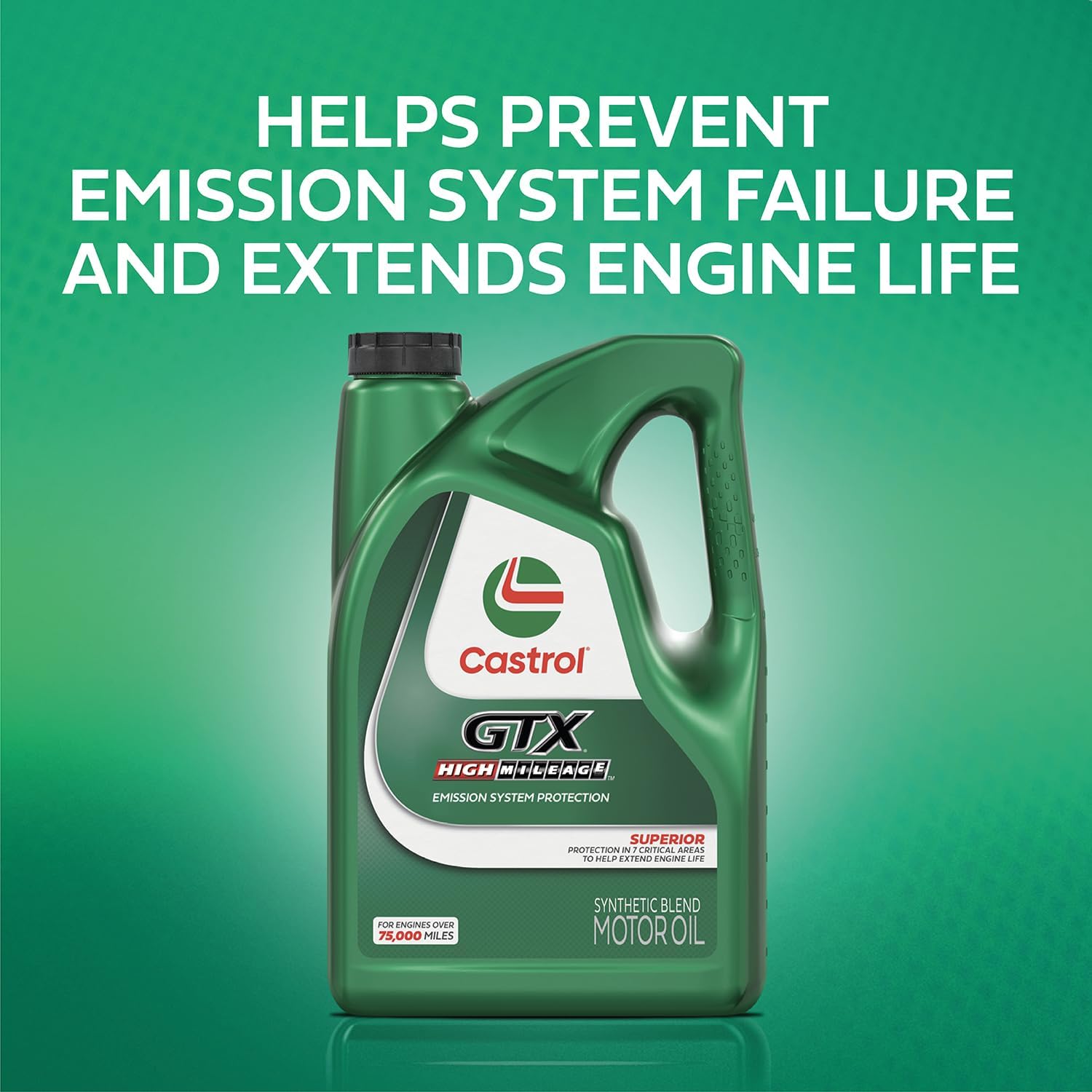 Castrol GTX High Mileage 10W-40 Synthetic Blend Motor Oil – 5 Quarts