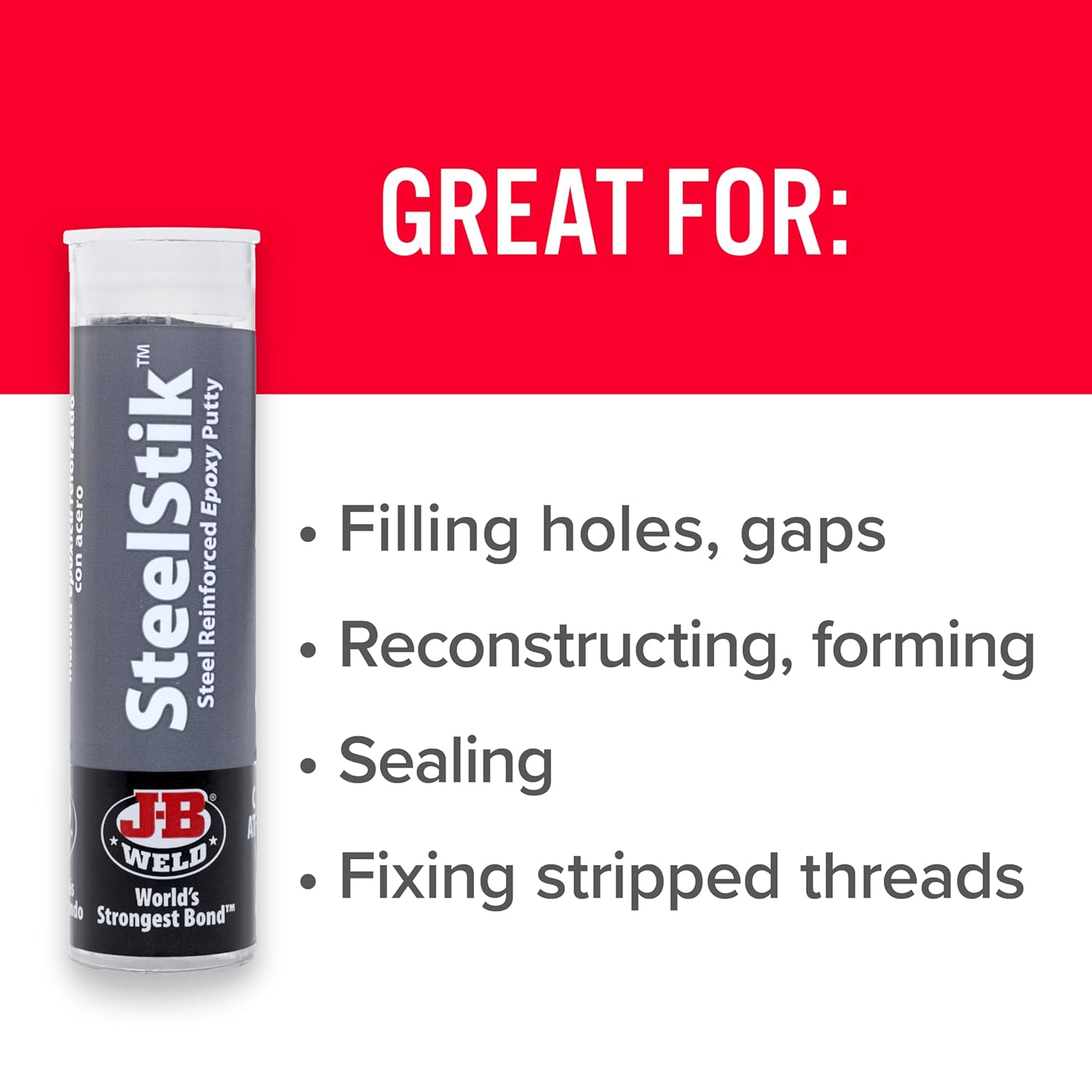 Steel Reinforced Epoxy Putty Stick – 2 Pack, Dark Grey