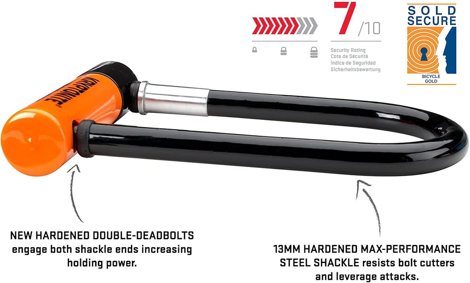 Heavy-Duty Bike U-Lock with 4 ft Security Cable