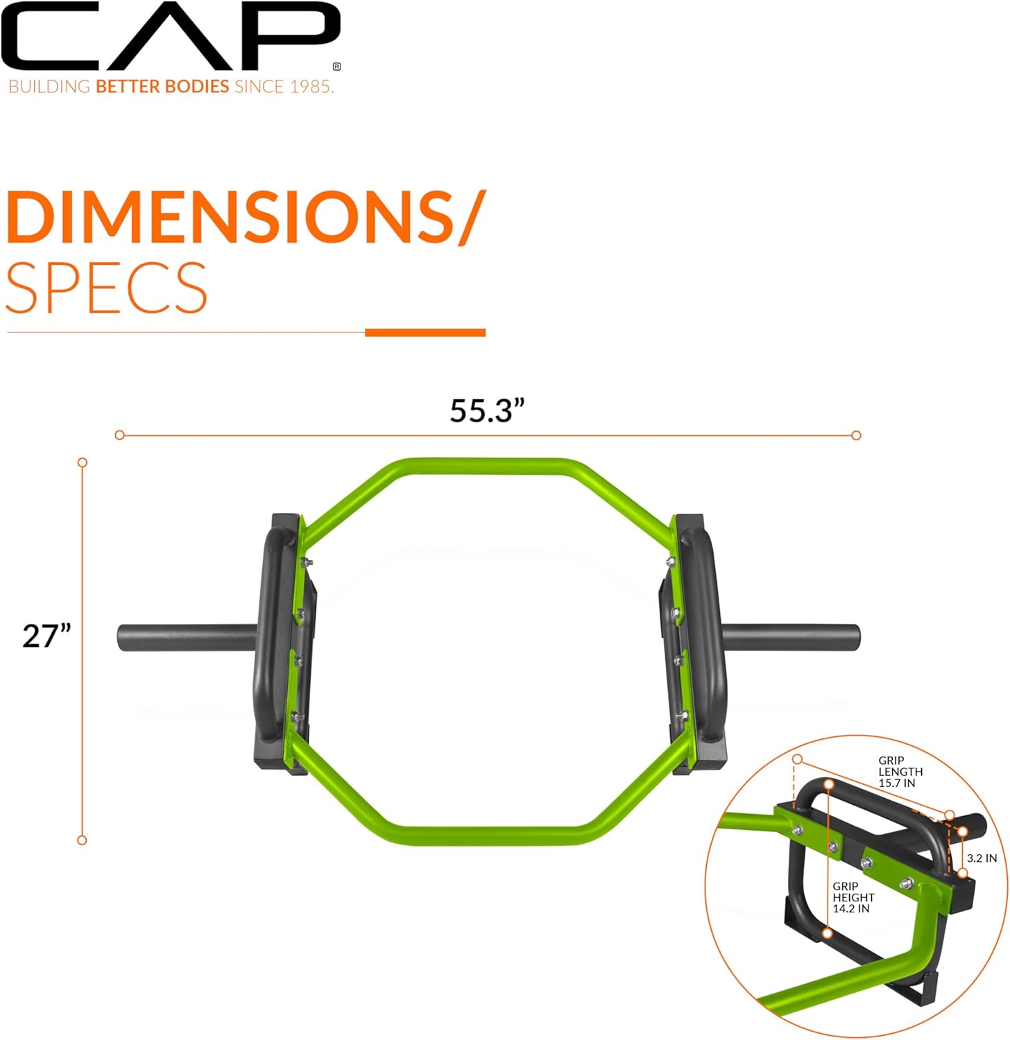 Olympic Trap Bar with Elevated Grip – 500 lb Capacity