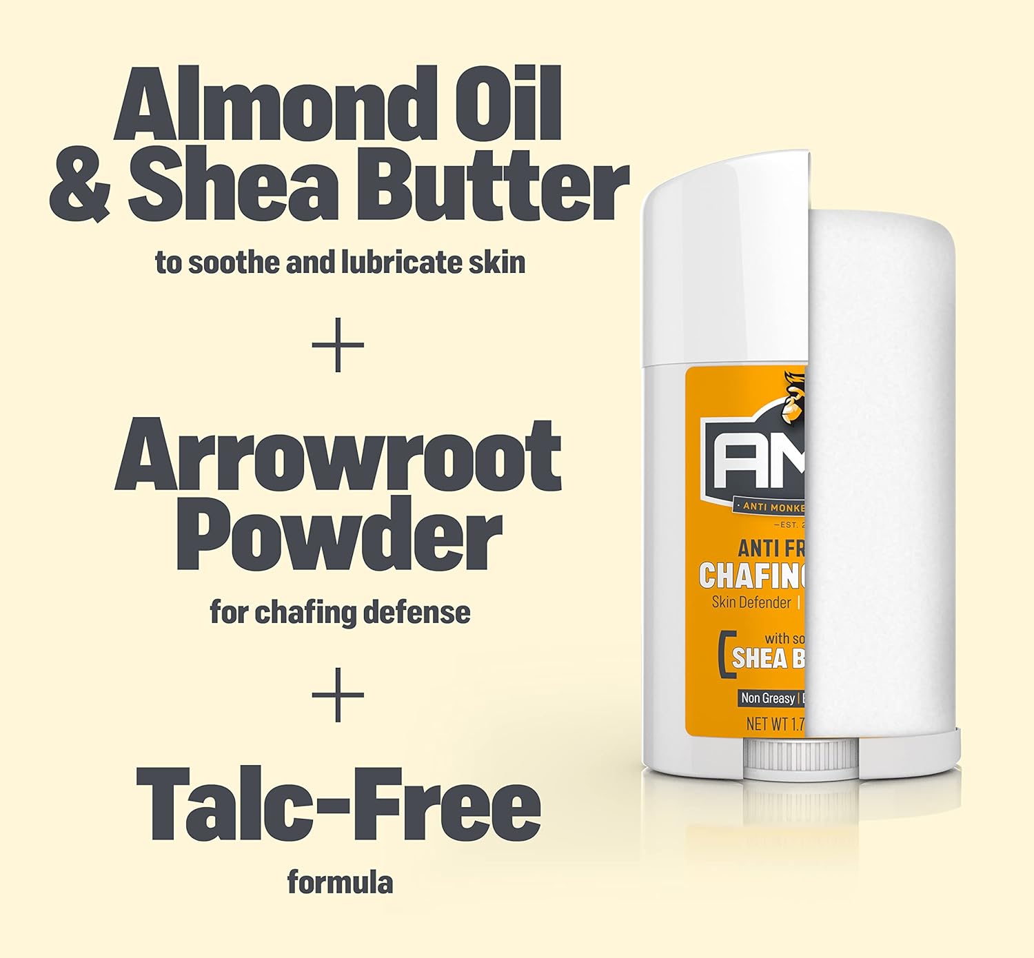 Anti-Chafing Body Glide Stick with Shea Butter & Almond Oil
