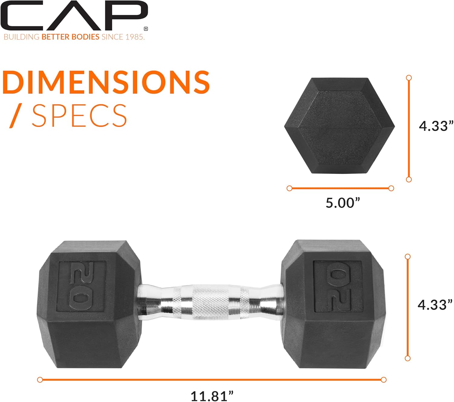Rubber Coated Hex Dumbbell Weights
