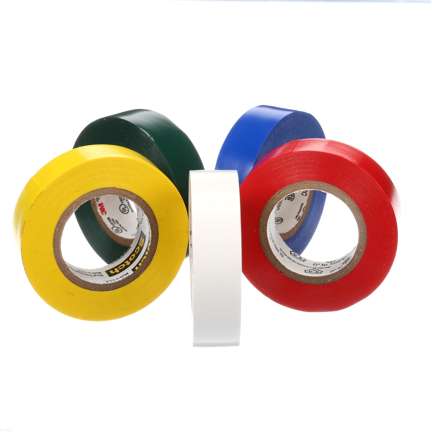 Scotch 35 Multi-Color Electrical Tape, 5-Pack