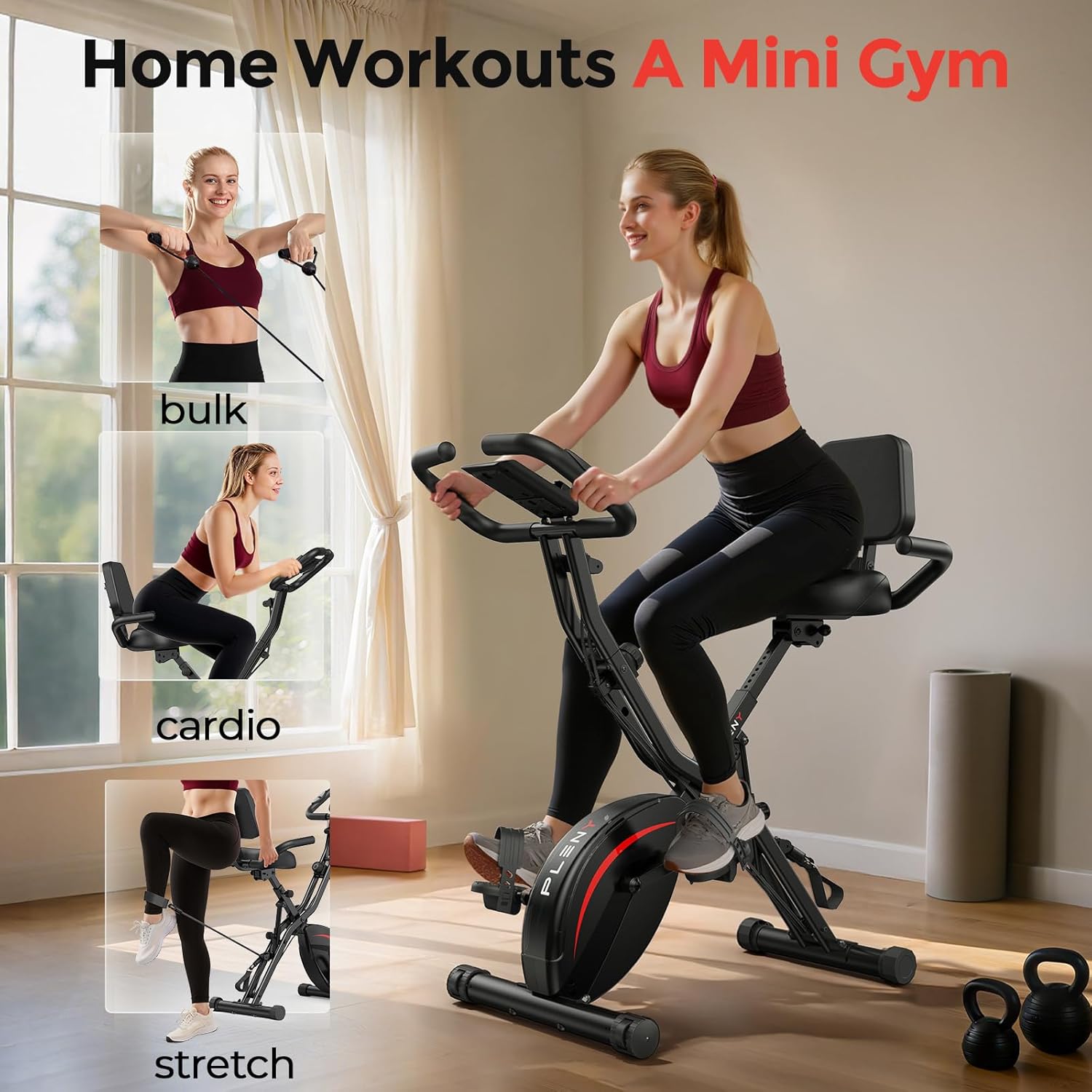 5-in-1 Folding Stationary Exercise Bike