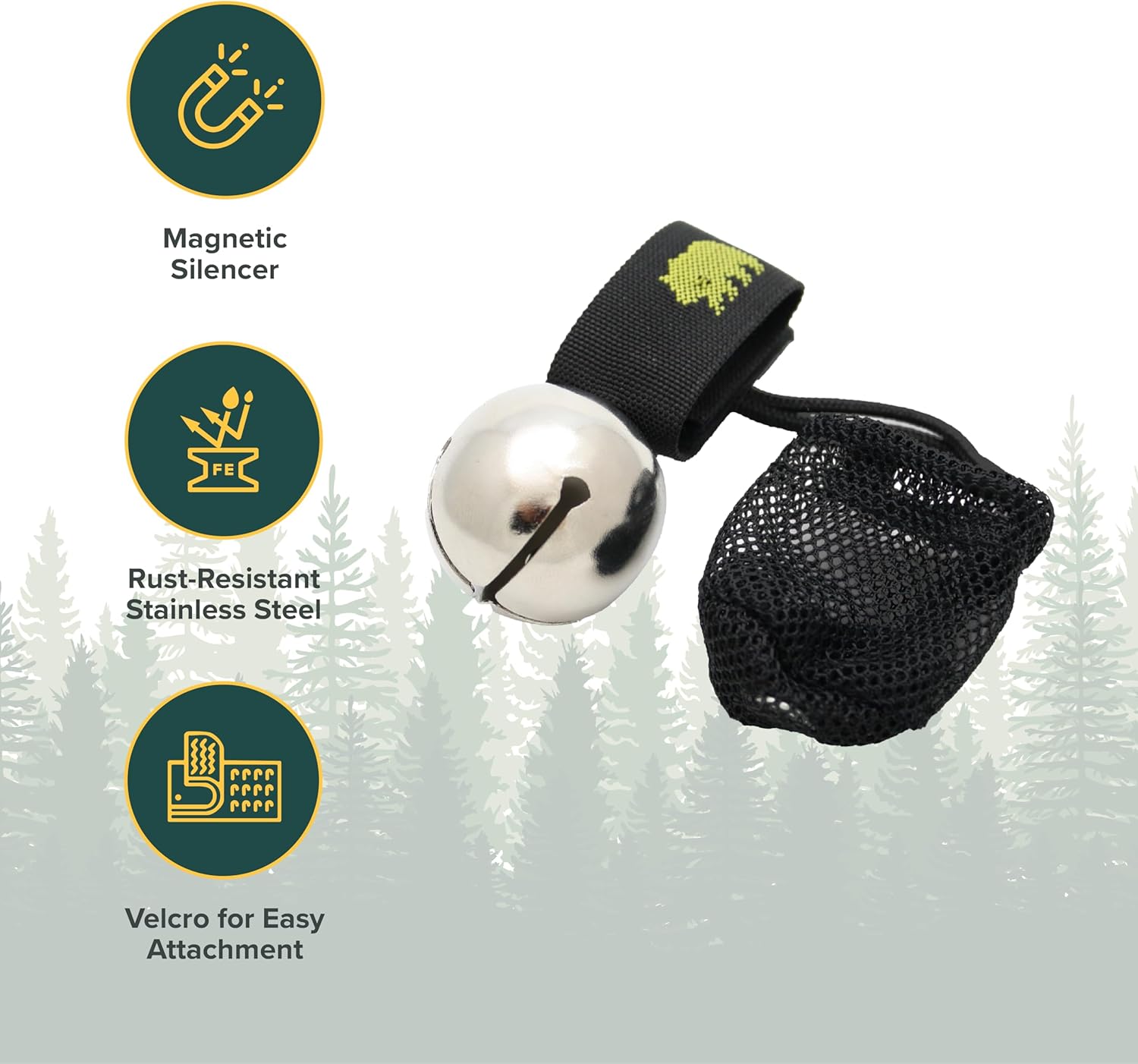 Magnetic Bear Bell with Silencer for Hiking & Outdoor Safety