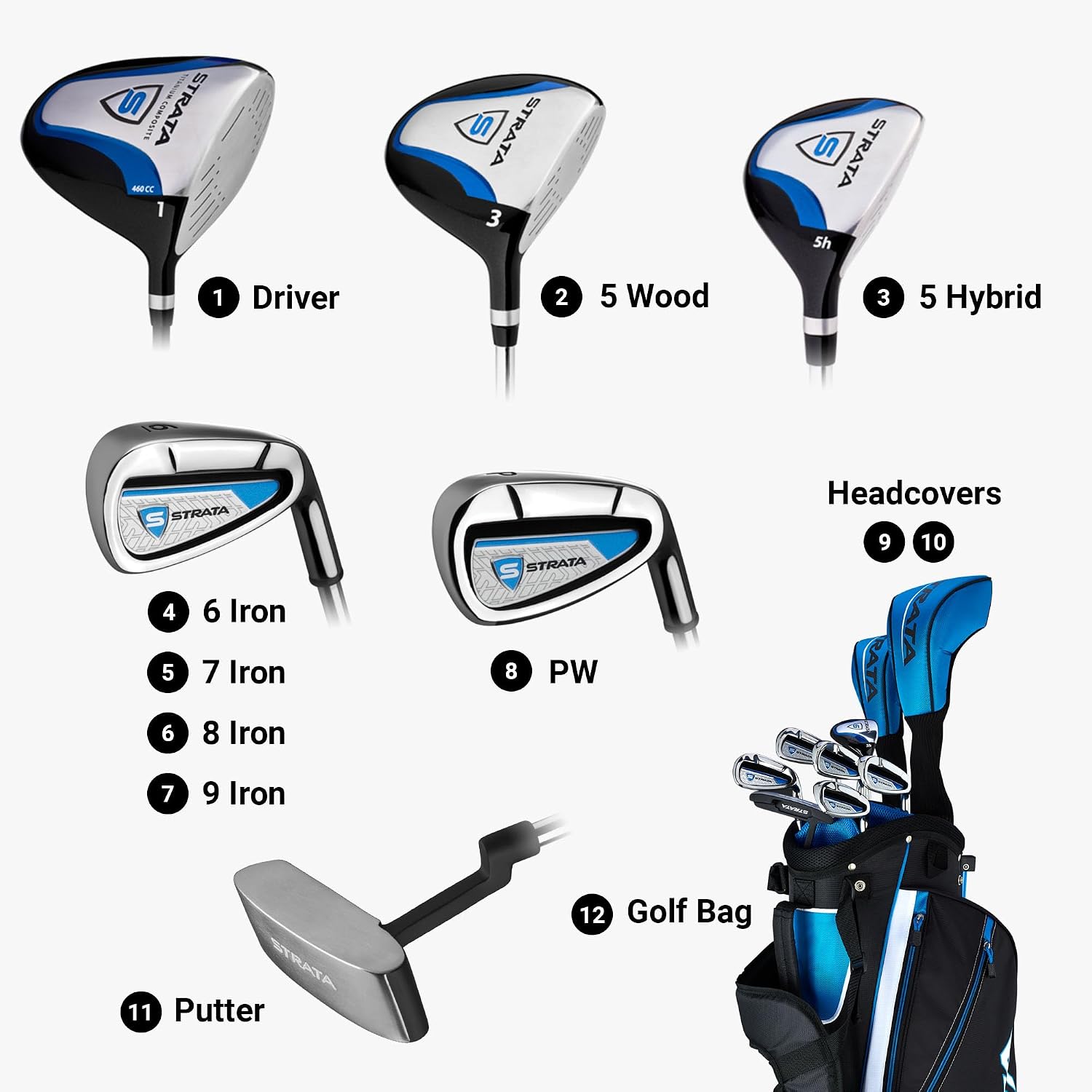 Complete Golf Club Set with Stand Bag