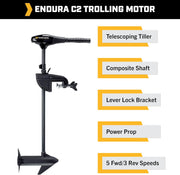 Transom-Mount Electric Trolling Motor – 30 lb Thrust