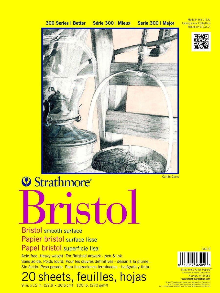 Smooth Bristol Paper Pad – 9 x 12, 20 Sheets