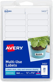 Removable White Multi-Use Labels