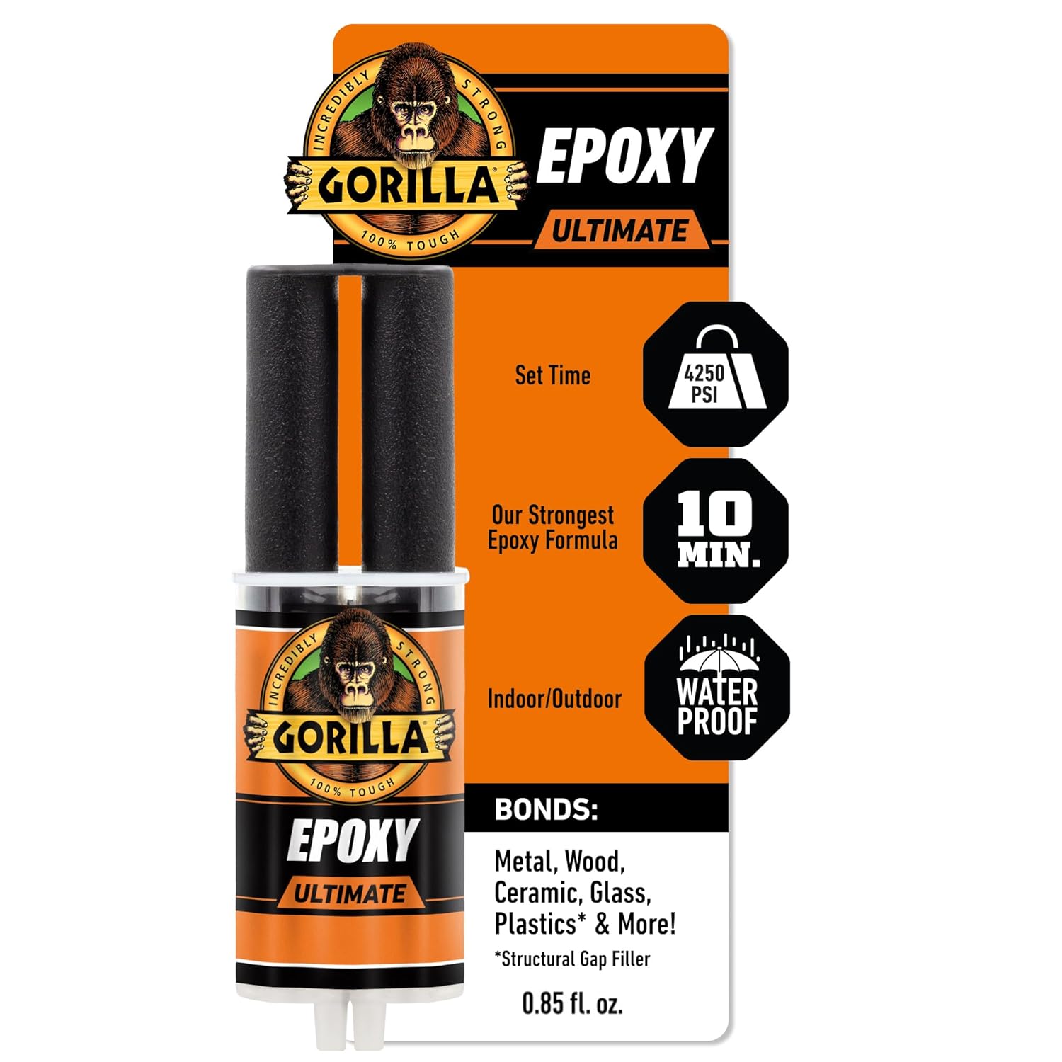 Gorilla Epoxy Ultimate Waterproof, 0.85 oz Syringe