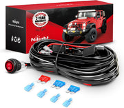 Nilight NI-WA-06 LED Light Bar Wiring Harness Kit – 12V, 2 Leads