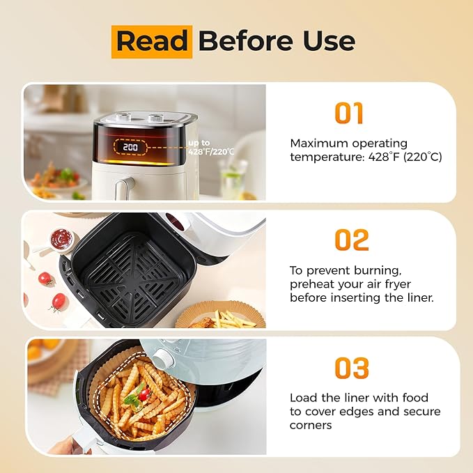 125 Pack Air Fryer Liners