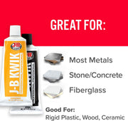 J-B Weld KwikWeld Steel Reinforced Epoxy, 10 oz