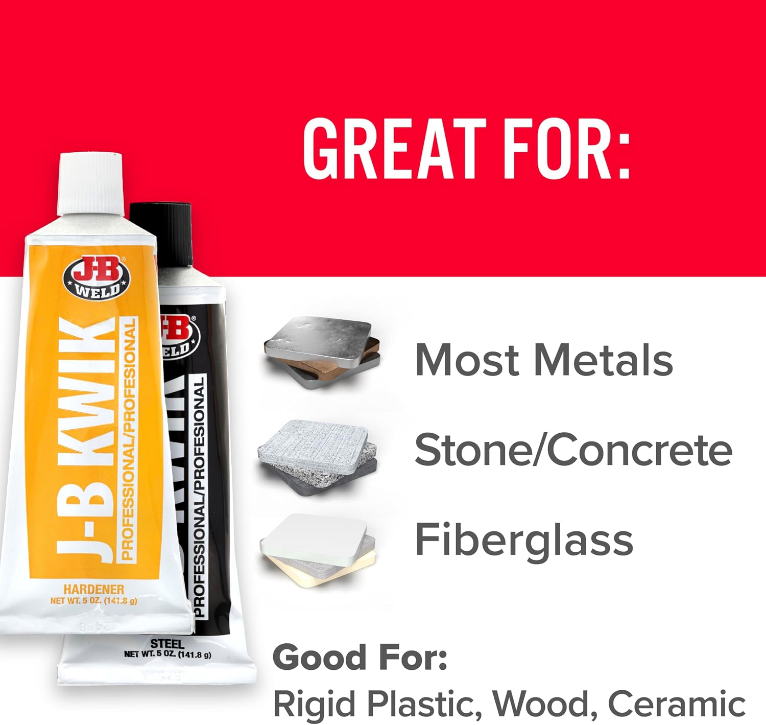 J-B Weld KwikWeld Steel Reinforced Epoxy, 10 oz