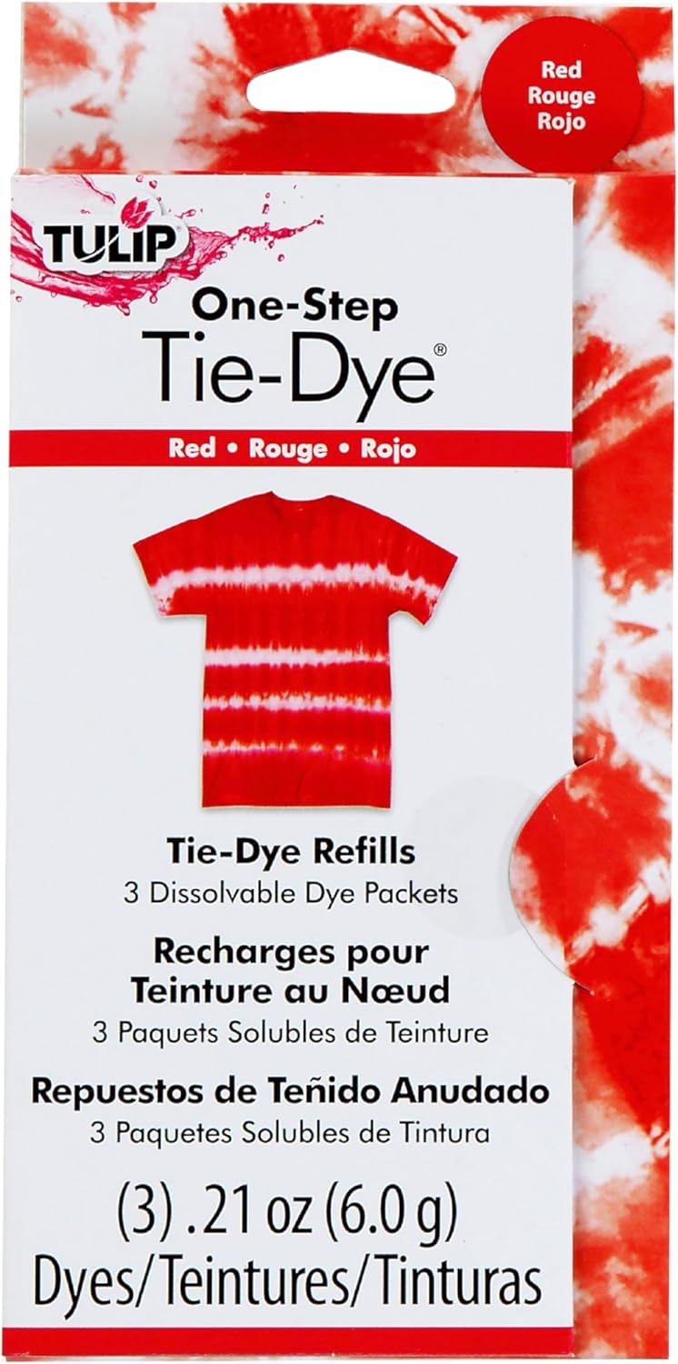 Tulip One-Step Tie-Dye Fabric Dye Refill – Red, 3-Pack