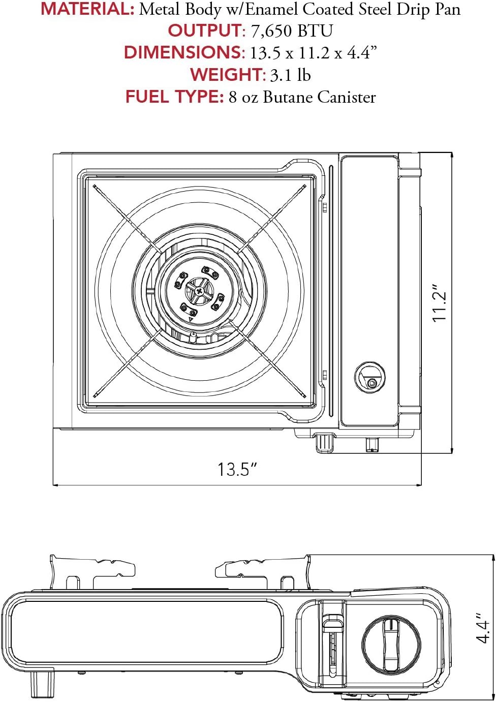 Portable Butane Camping Stove with Carrying Case