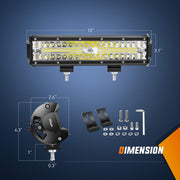12-Inch 300W Triple-Row LED Light Bar – 30,000 Lumens