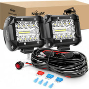 4-Inch 60W LED Work Light Pods with Wiring Harness – 2 Pack