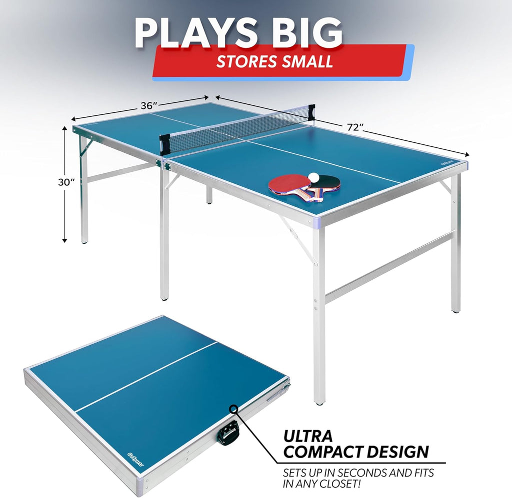 Portable Mid-Size Table Tennis Game Set