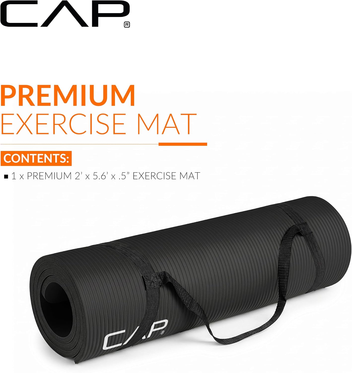 High-Density Exercise Yoga Mat with Carrying Strap