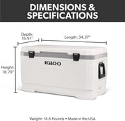 100 Quart Marine Insulated Hard Cooler