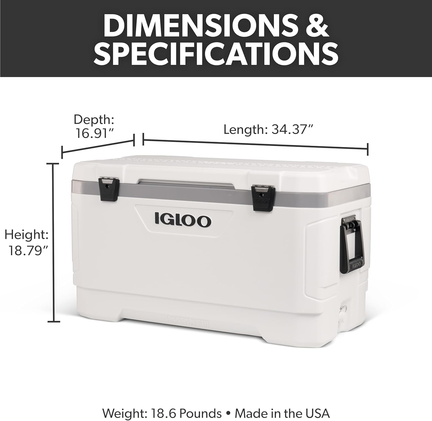 100 Quart Marine Insulated Hard Cooler