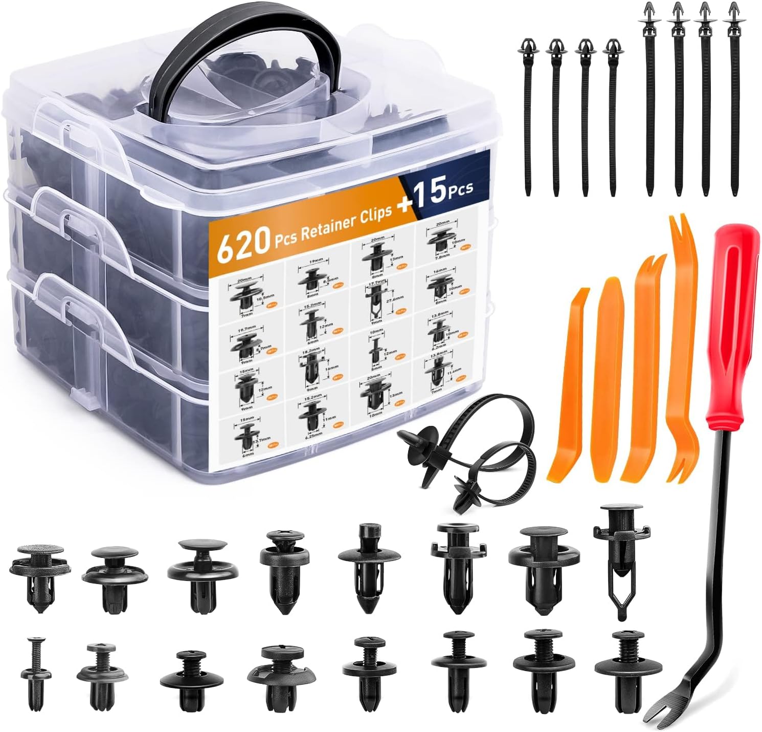GOOACC Car Push Retainer Clips Assortment Kit – 635 Pieces
