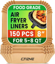 150-Piece Disposable Air Fryer Liners – 8-Inch Square