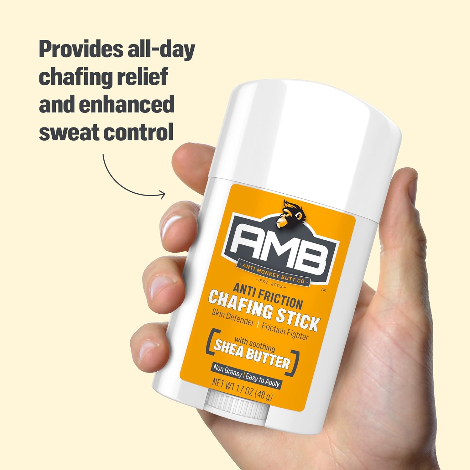 Anti-Chafing Body Glide Stick with Shea Butter & Almond Oil