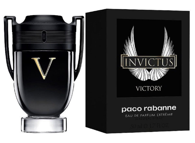 Paco Rabanne Invictus Victory Eau de Parfum Extreme 100ml 3.4 fl oz gold trophy bottle - vanilla and tonka fragrance for men