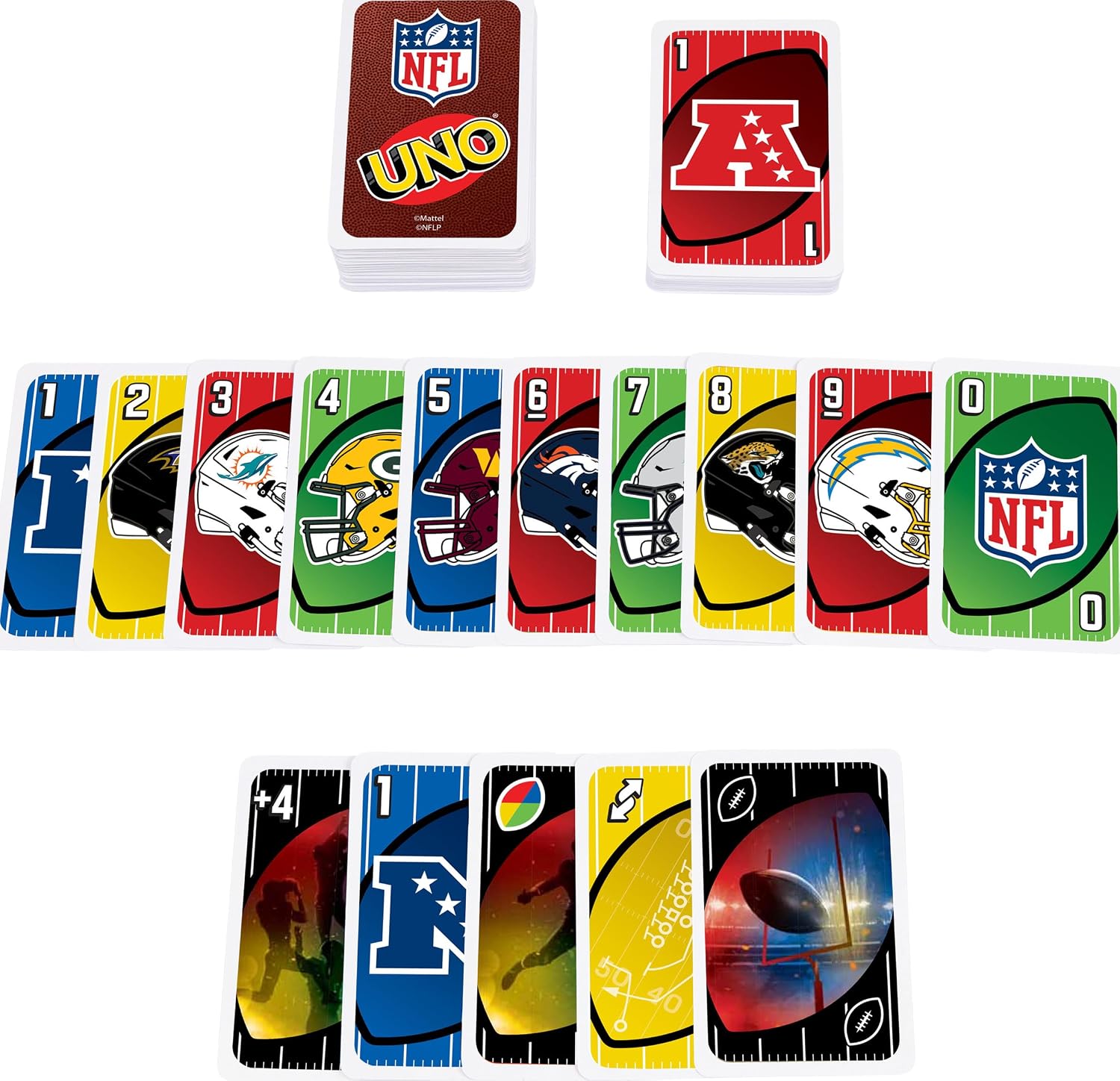 Mattel Games UNO NFL Card Game with Storage Tin