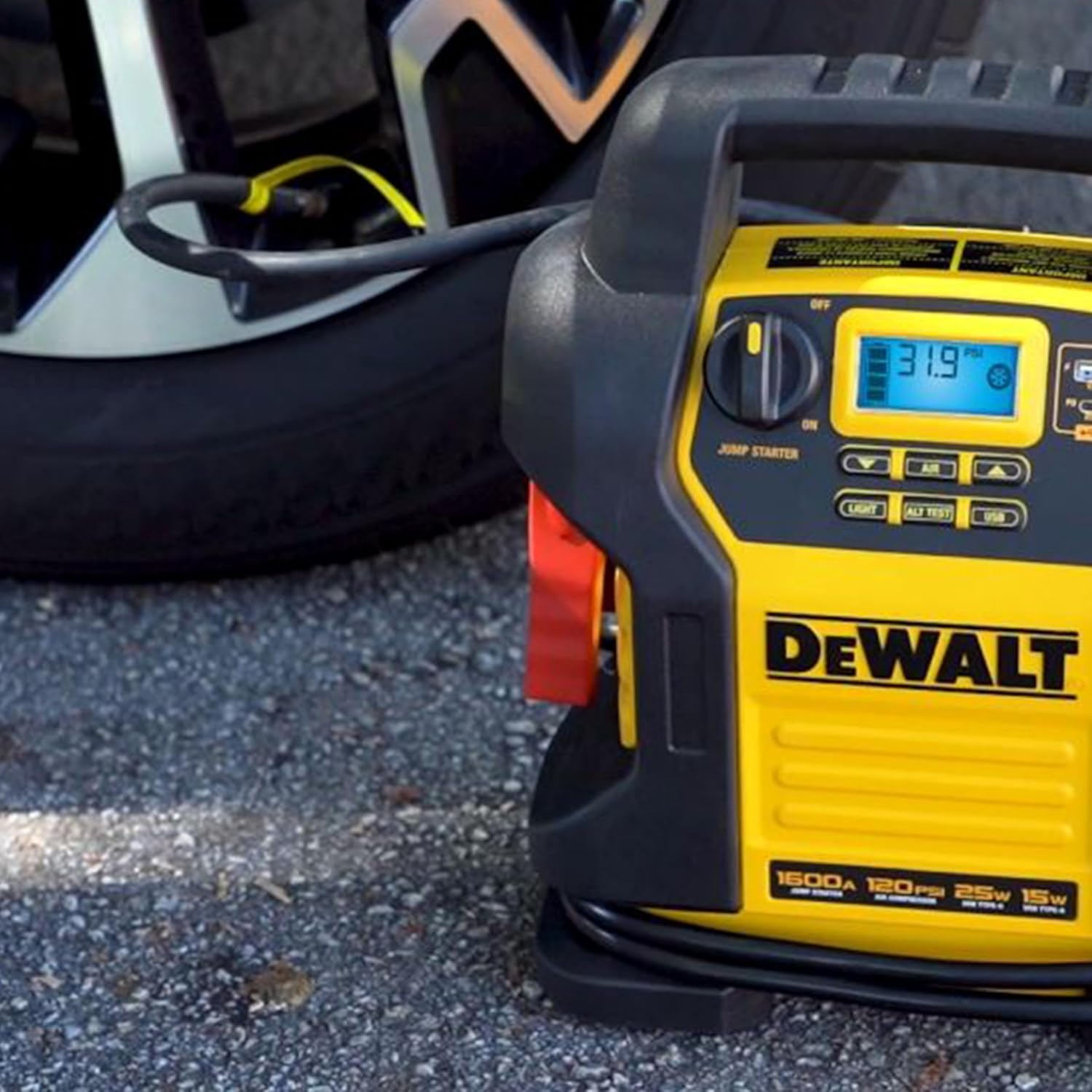 1600-Amp Portable Jump Starter with Air Compressor & USB Power
