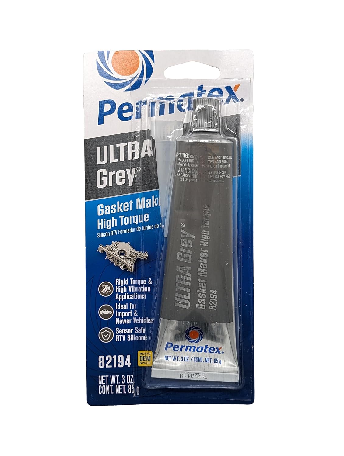 Permatex Ultra Grey RTV Silicone Gasket Maker – 3 Oz (82194)