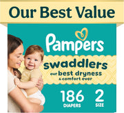 Fragrance-Free Hypoallergenic Baby Diapers – Size 2, 186 Count