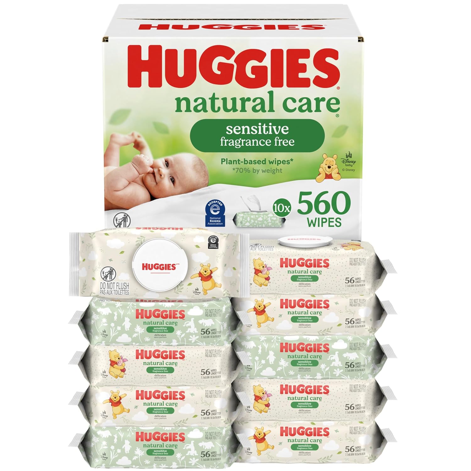 Huggies Natural Care Sensitive Baby Wipes – 560 Count, Unscented