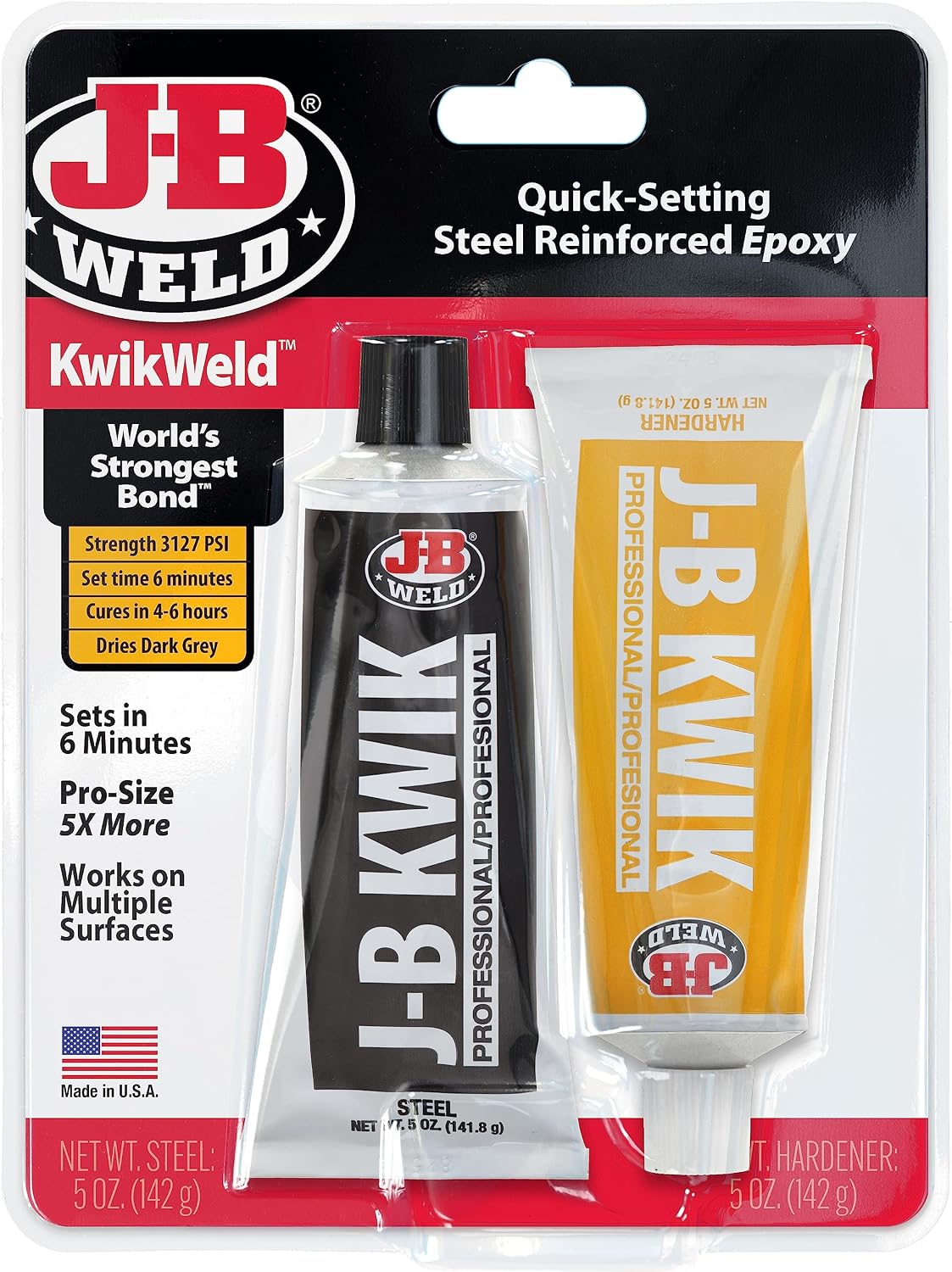 J-B Weld KwikWeld Steel Reinforced Epoxy, 10 oz
