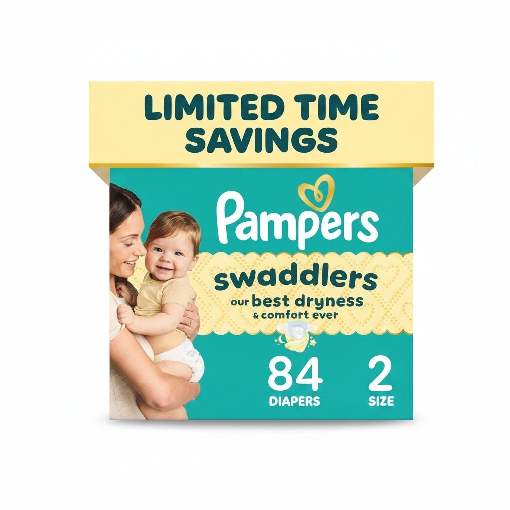 Absorbent Disposable Baby Diapers – Size 2, 84 Count