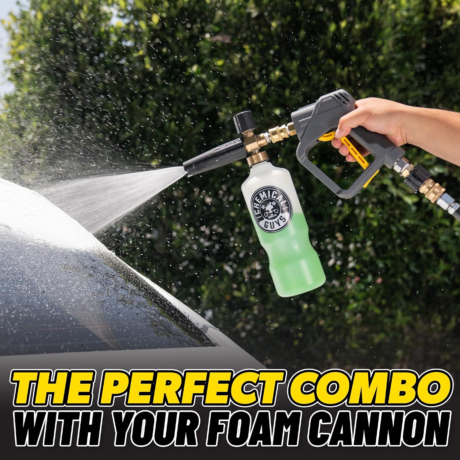 Short Pressure Washer Gun with Foam Cannon Attachment