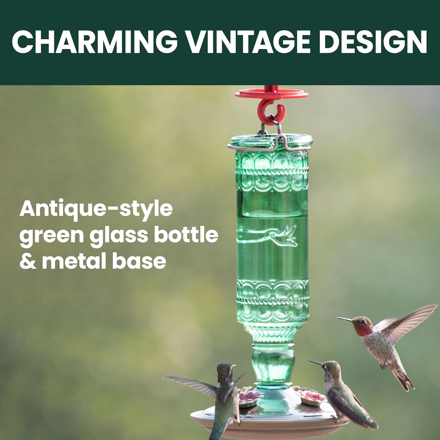 Glass Hummingbird Feeder