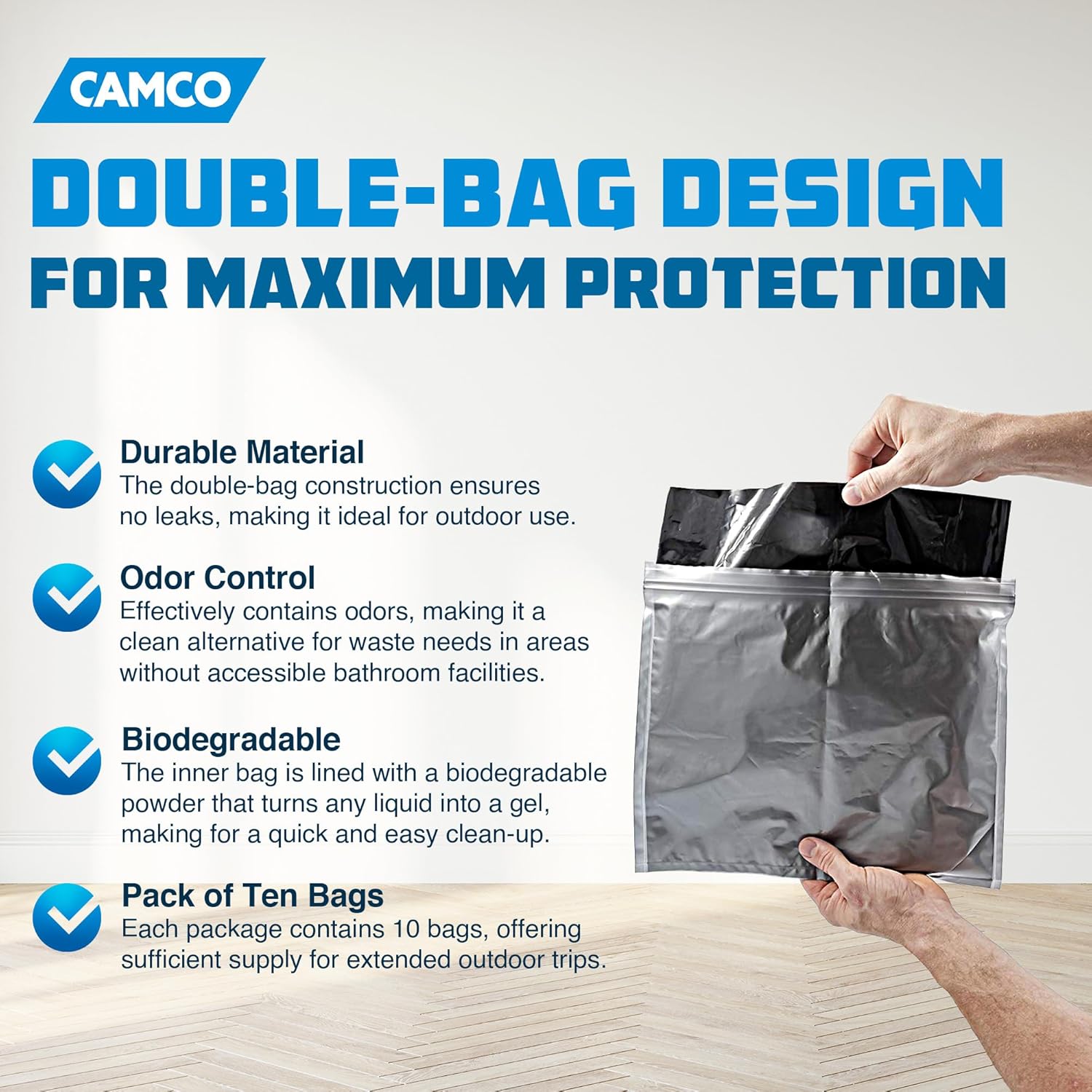 Camco Toilet Waste Bags – 10-Pack (41548)